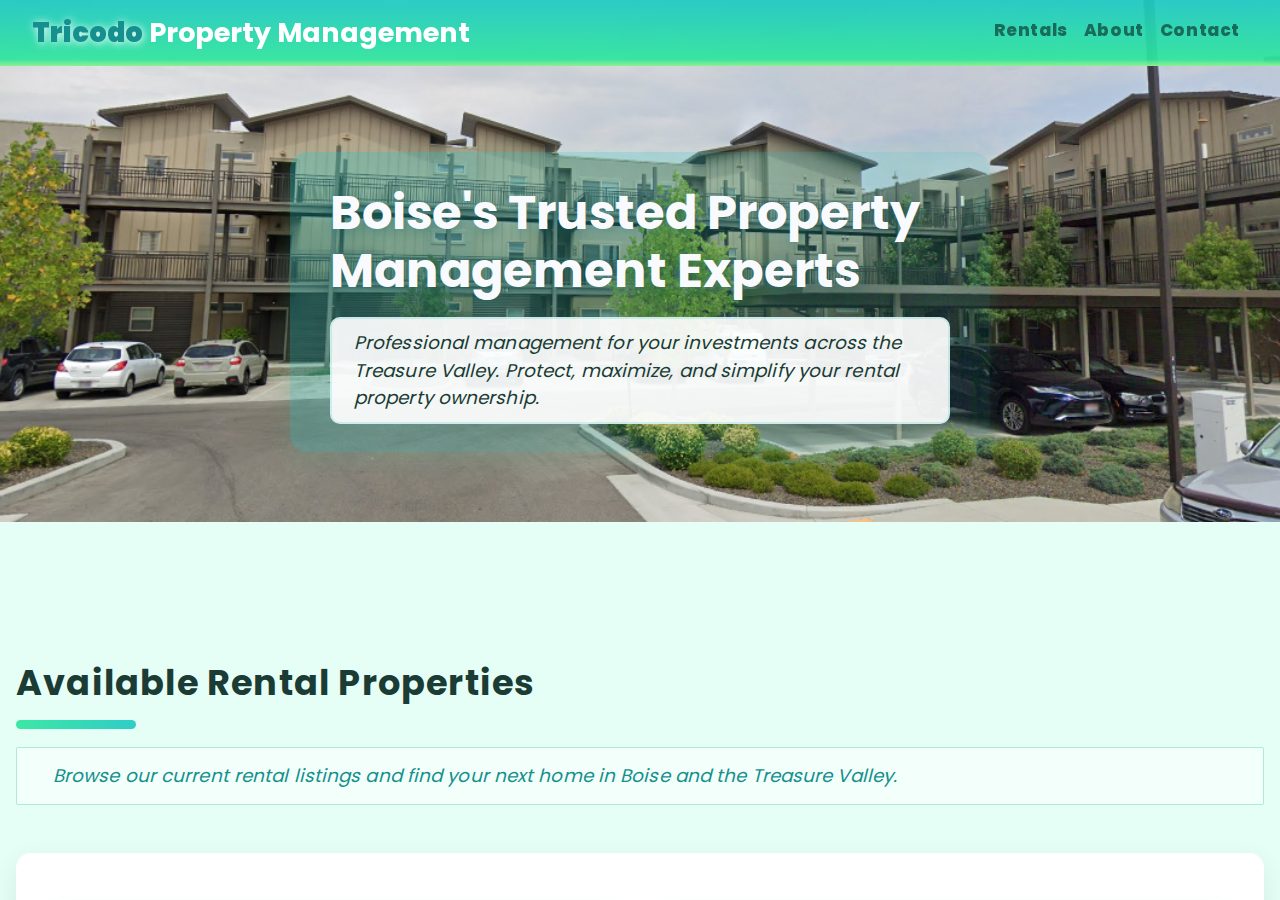 Tricodo Property Management Website project photo